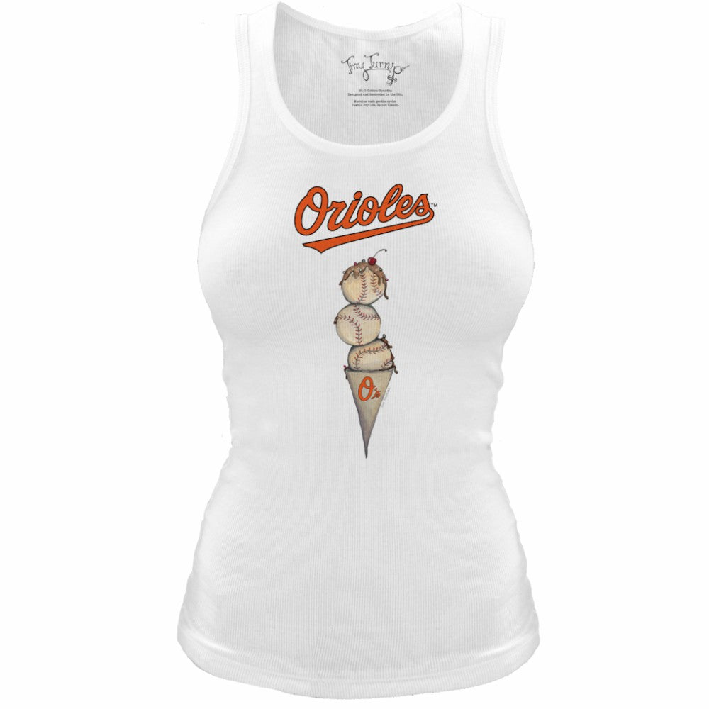 Baltimore Orioles Tiny Turnip Women's Fitted Triple Scoop Tri-Blend Tank Top Online