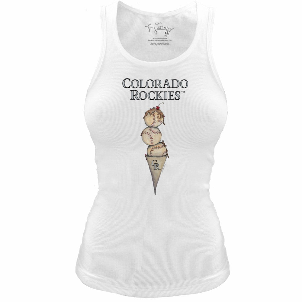 Colorado Rockies Tiny Turnip Women's Fitted Triple Scoop Tri-Blend Tank Top Online