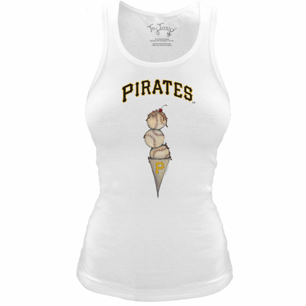 Pittsburgh Pirates Tiny Turnip Women's Fitted Triple Scoop Tri-Blend Tank Top Sale