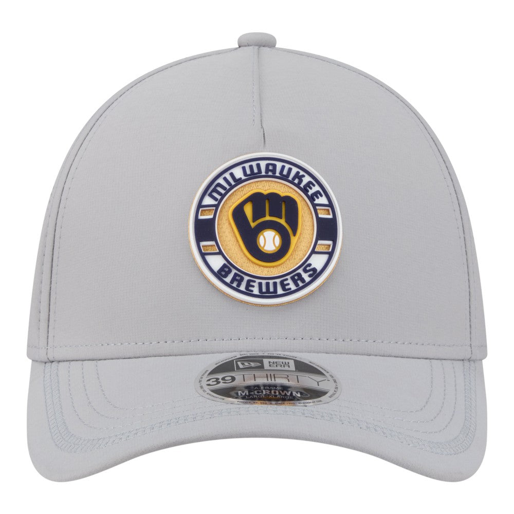 Milwaukee Brewers New Era Patch 39THIRTY A-Frame M-Crown Perforated Flex Hat Outlet
