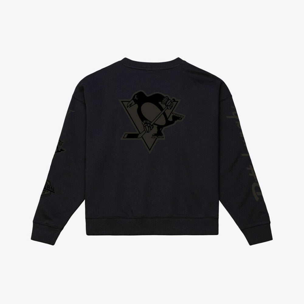 Pittsburgh Penguins Mitchell & Ness Unisex Phantom Fleece Crew Neck Sweatshirt - Black | NHL discount