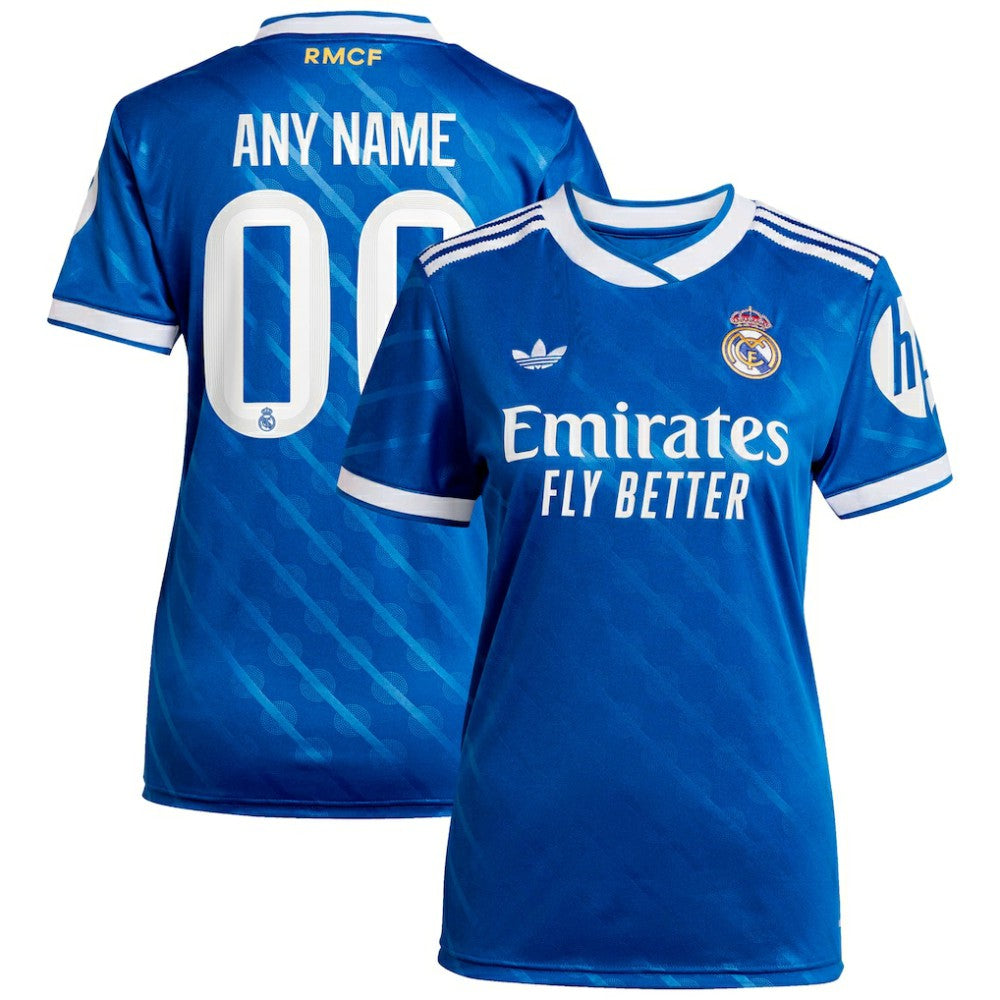 Adidas - Real Madrid Women's 2025/26 Third Replica Custom Jersey - Blue
