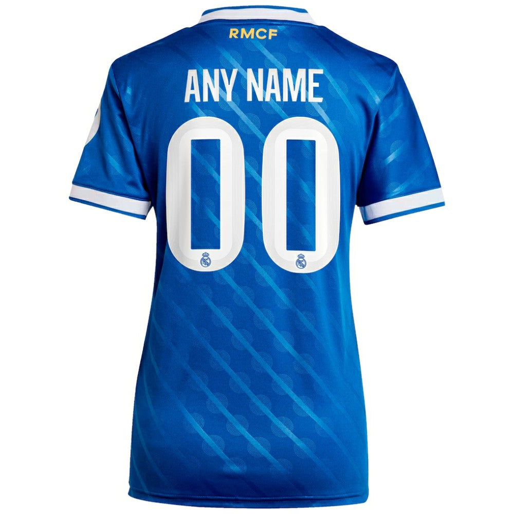 Adidas - Real Madrid Women's 2025/26 Third Replica Custom Jersey - Blue