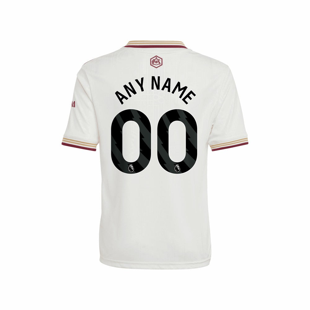 Adidas - Arsenal Youth 2025/26 Third Replica Custom Jersey - White