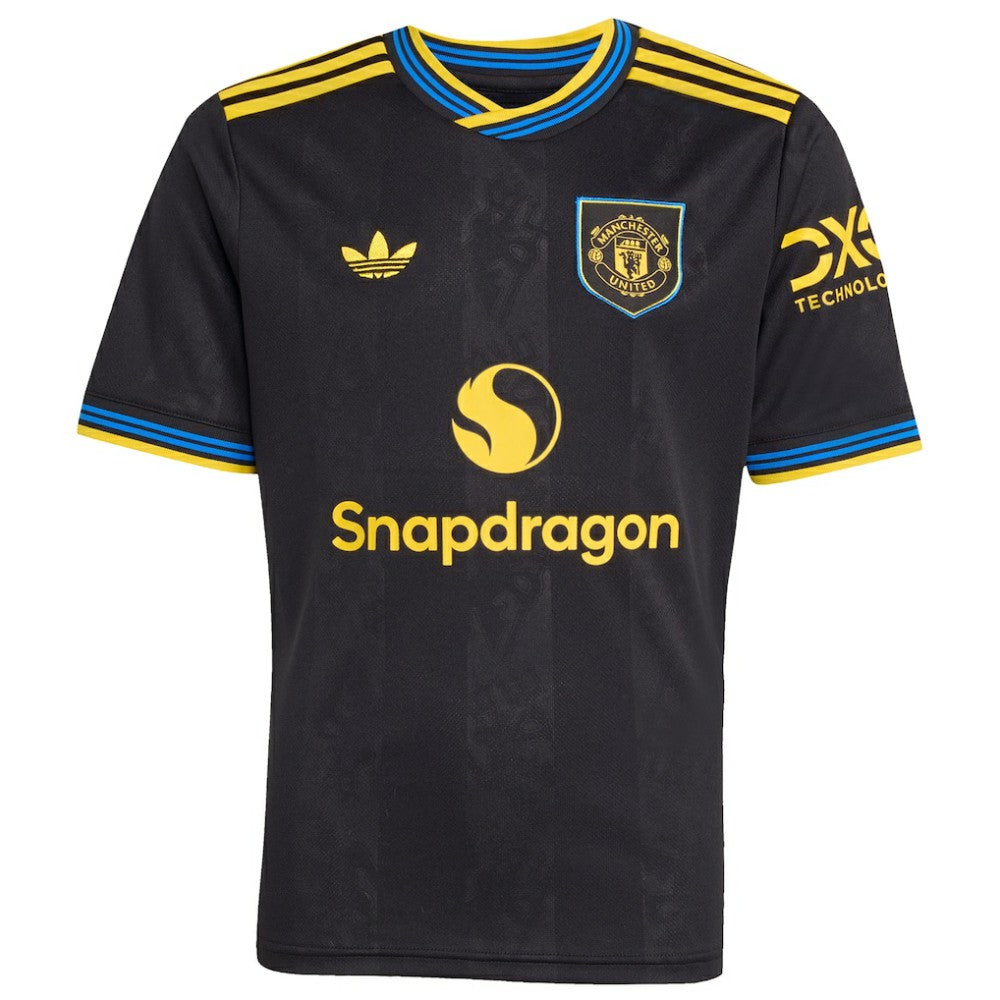 Adidas - Manchester United Youth 2025/26 Third Replica Custom Jersey - Black