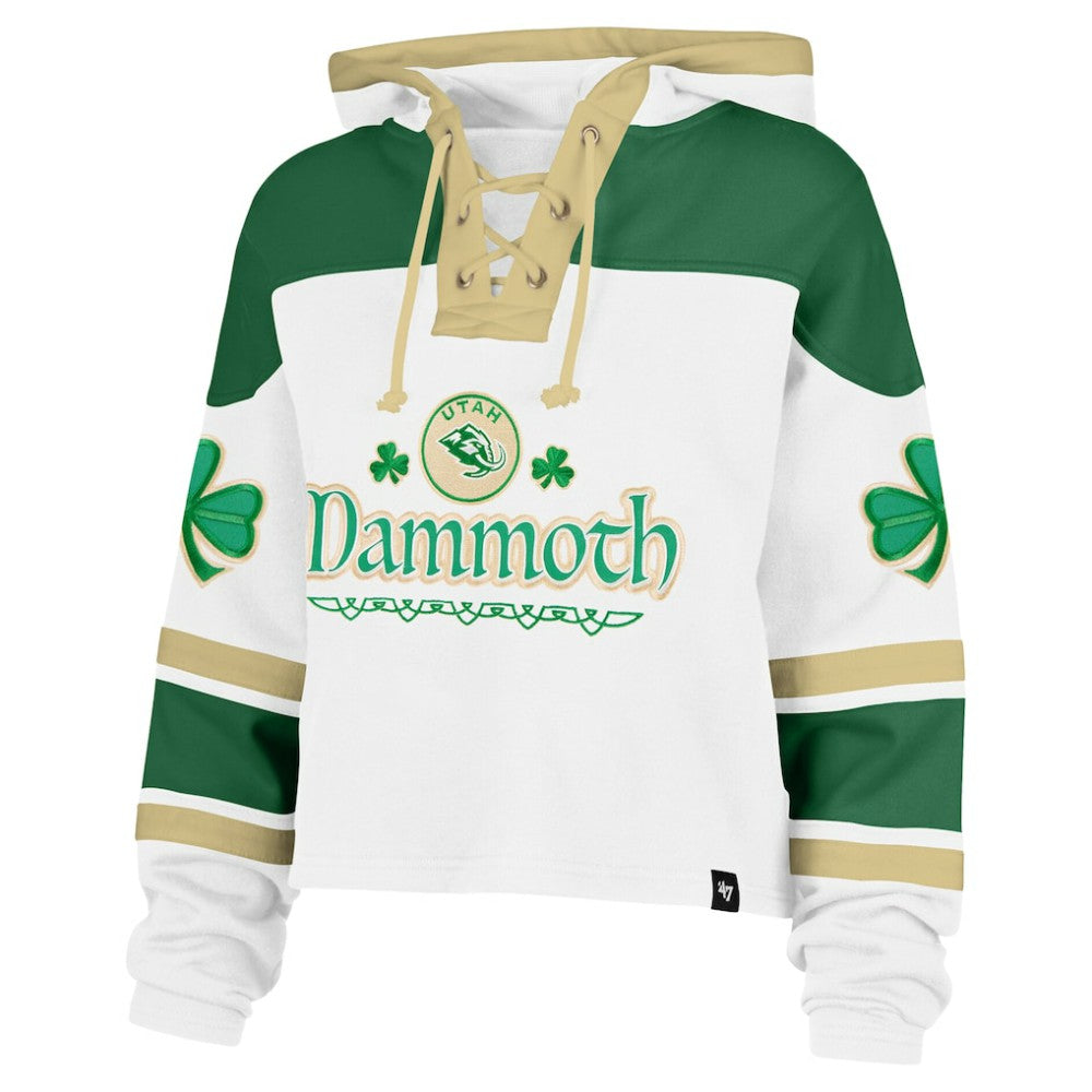 Utah Mammoth '47 Women's McLucky Cropped Lacer Hoodie - White | 47 brand sale