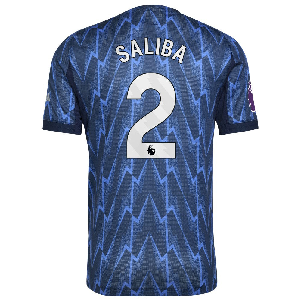 Adidas - William Saliba Arsenal 2025/26 Away Player Jersey - Blue