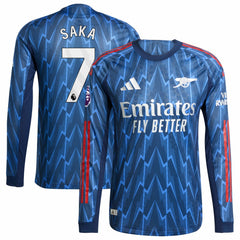 Adidas - Bukayo Saka Arsenal 2025/26 Away Long Sleeve Player Jersey - Blue