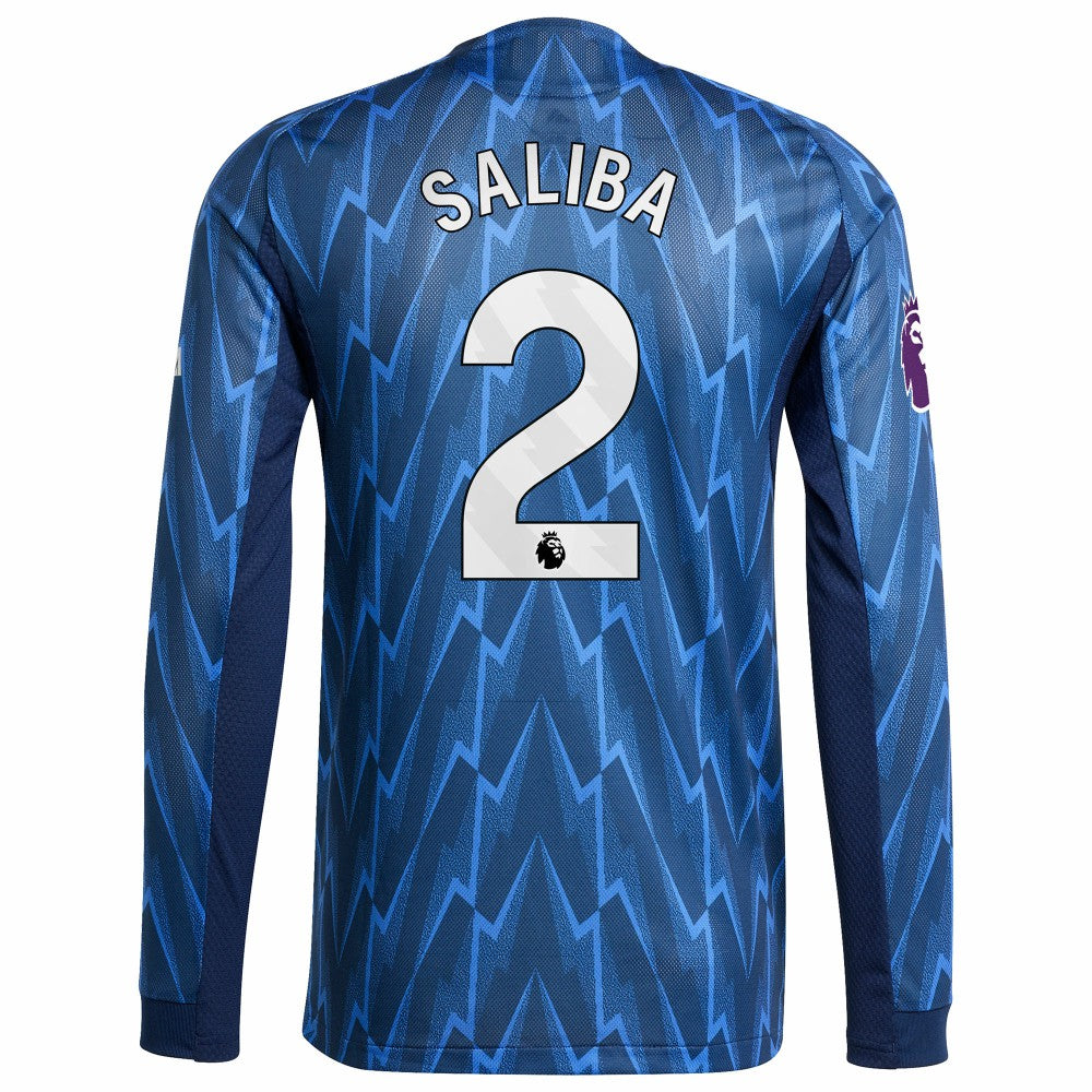 Adidas - William Saliba Arsenal 2025/26 Away Long Sleeve Player Jersey - Blue