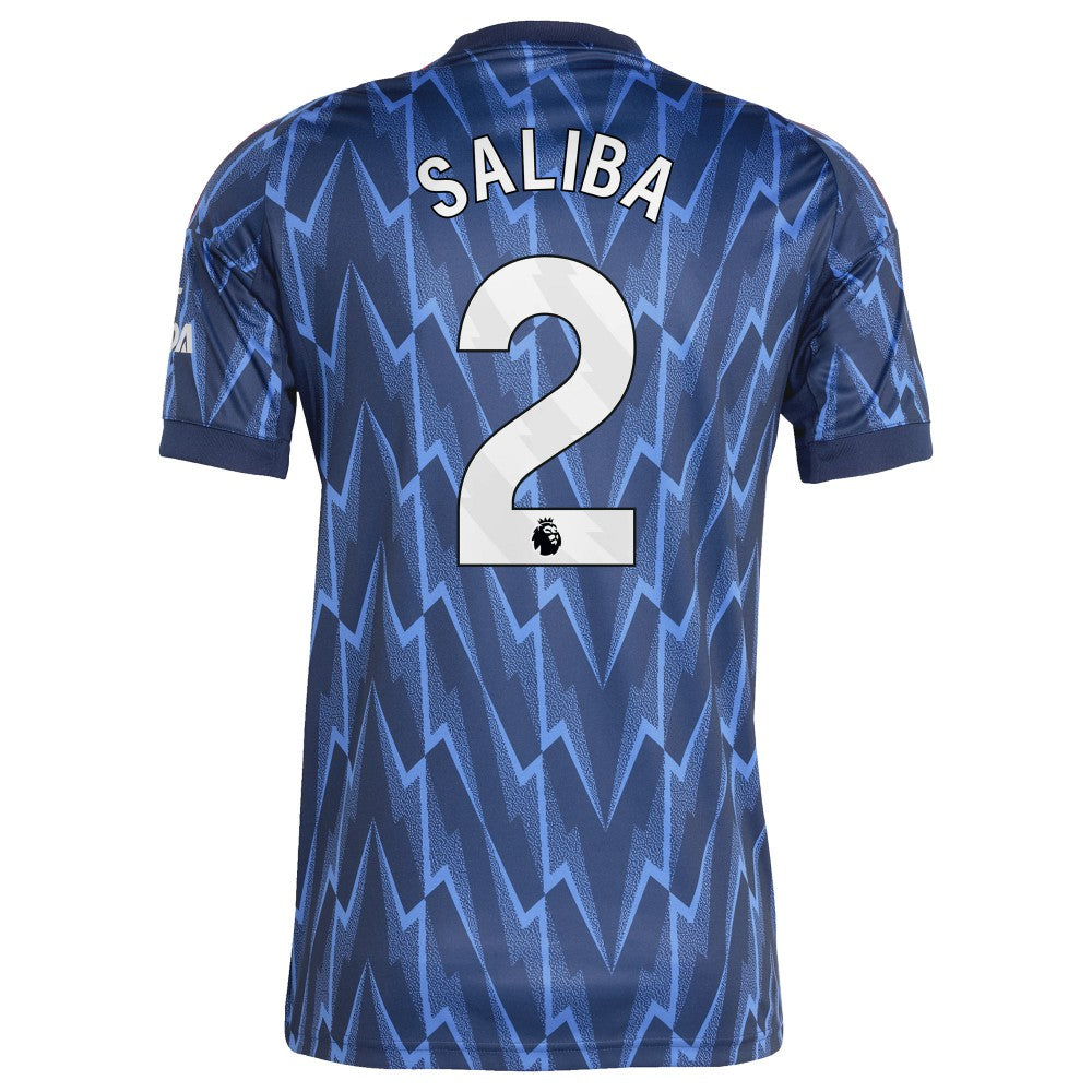 Adidas - William Saliba Arsenal 2025/26 Away Replica Player Jersey - Blue