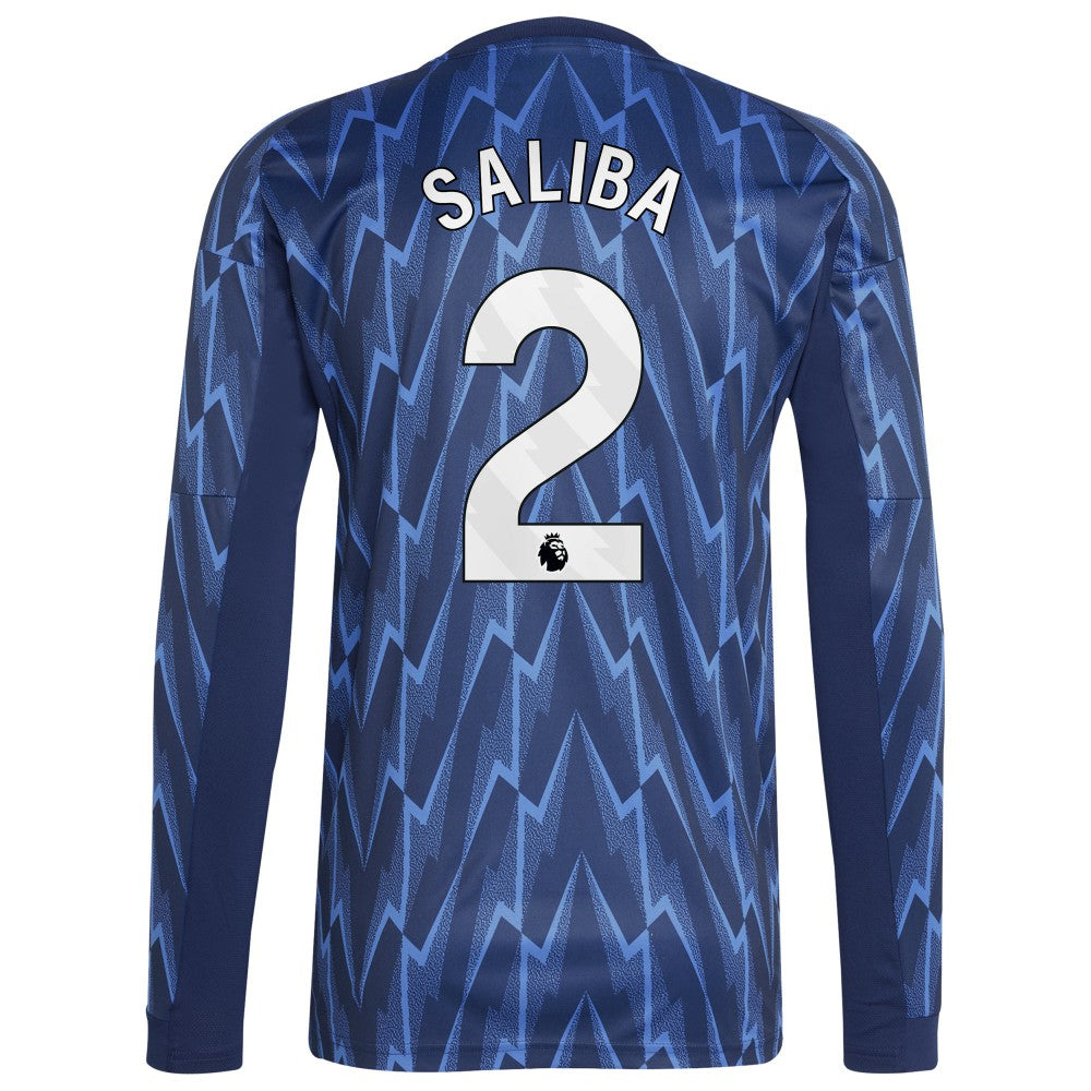 Adidas - William Saliba Arsenal 2025/26 Away Replica Long Sleeve Player Jersey - Blue