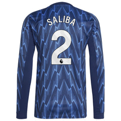 Adidas - William Saliba Arsenal 2025/26 Away Replica Long Sleeve Player Jersey - Blue