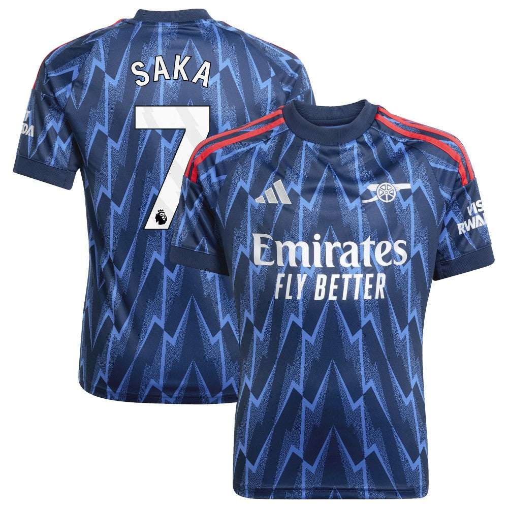 Adidas - Bukayo Saka Arsenal Youth 2025/26 Away Replica Player Jersey - Blue