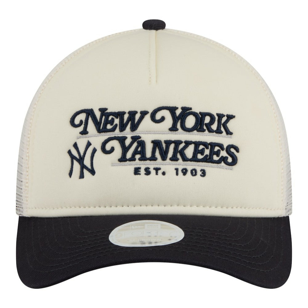 New York Yankees New Era Women's Retro 9FORTY M-Crown A-Frame Trucker Adjustable Hat Online