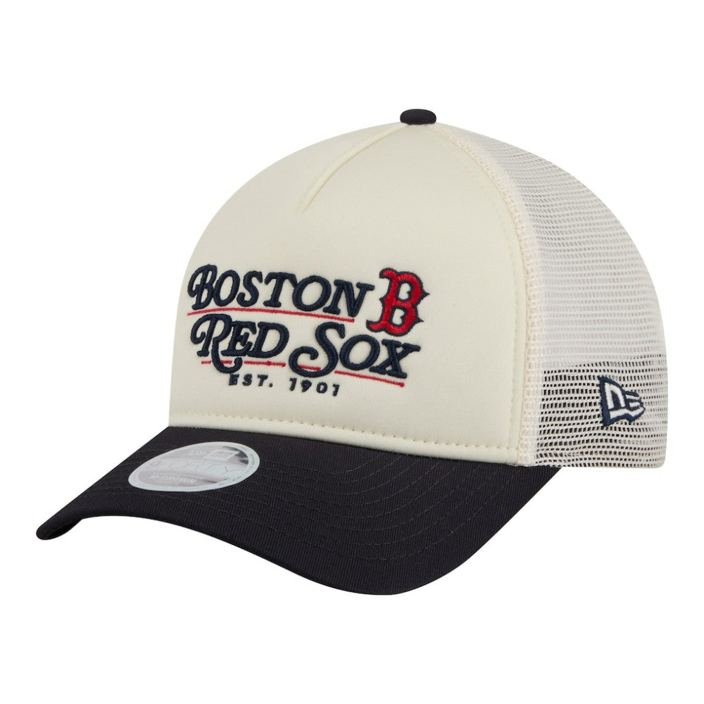 Boston Red Sox New Era Women's Retro 9FORTY M-Crown A-Frame Trucker Adjustable Hat Outlet