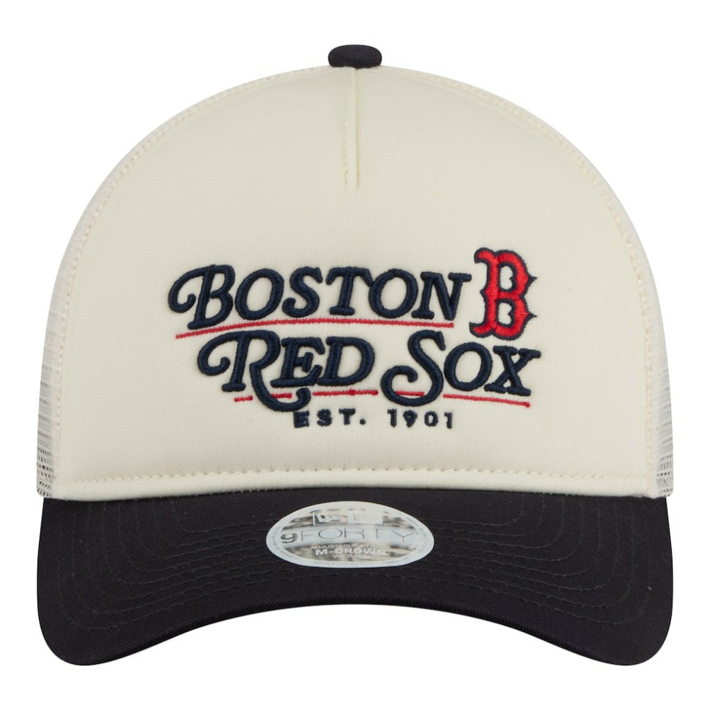 Boston Red Sox New Era Women's Retro 9FORTY M-Crown A-Frame Trucker Adjustable Hat Outlet