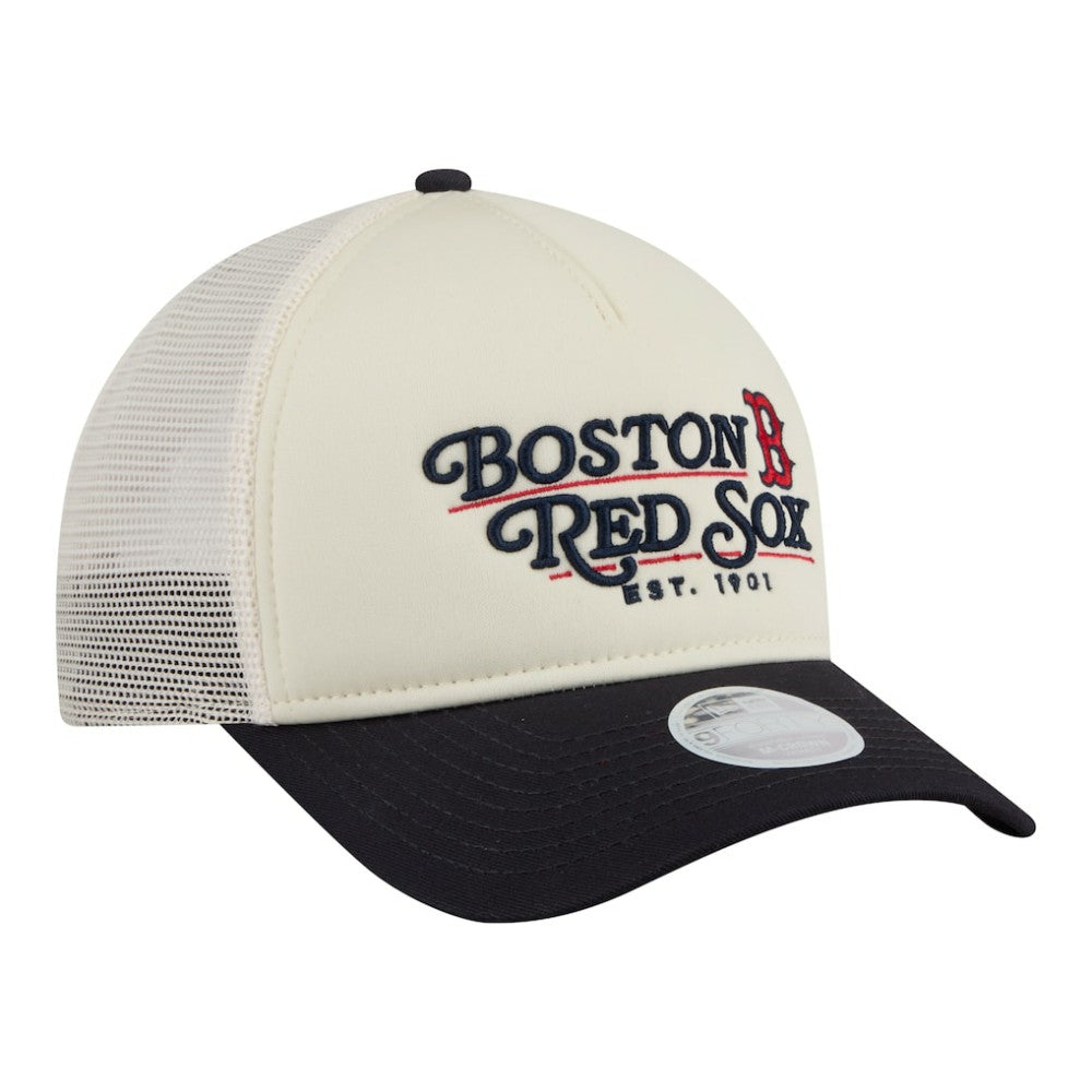 Boston Red Sox New Era Women's Retro 9FORTY M-Crown A-Frame Trucker Adjustable Hat Outlet