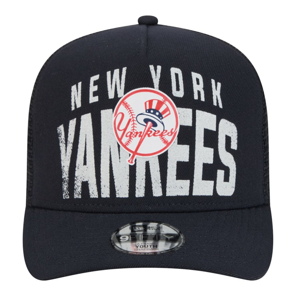 New York Yankees New Era Youth Logo Fade A-Frame 9FIFTY Snapback Hat for sale