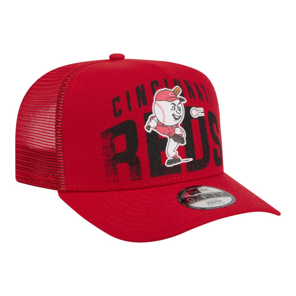Cincinnati Reds New Era Youth Logo Fade A-Frame 9FIFTY Snapback Hat for sale