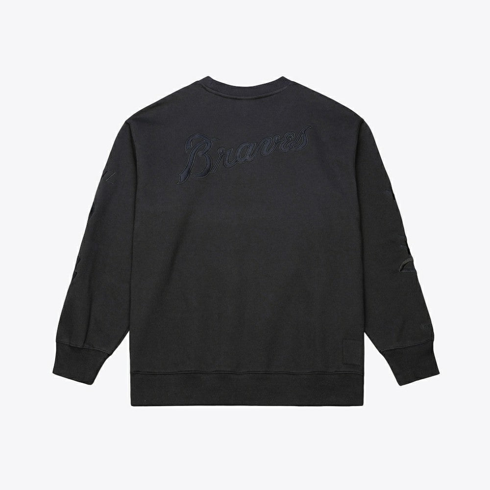 Atlanta Braves Mitchell & Ness Phantom Fleece Crewneck Sweatshirt Outlet