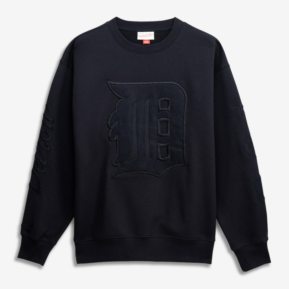 Detroit Tigers Mitchell & Ness Phantom Fleece Crewneck Sweatshirt Outlet