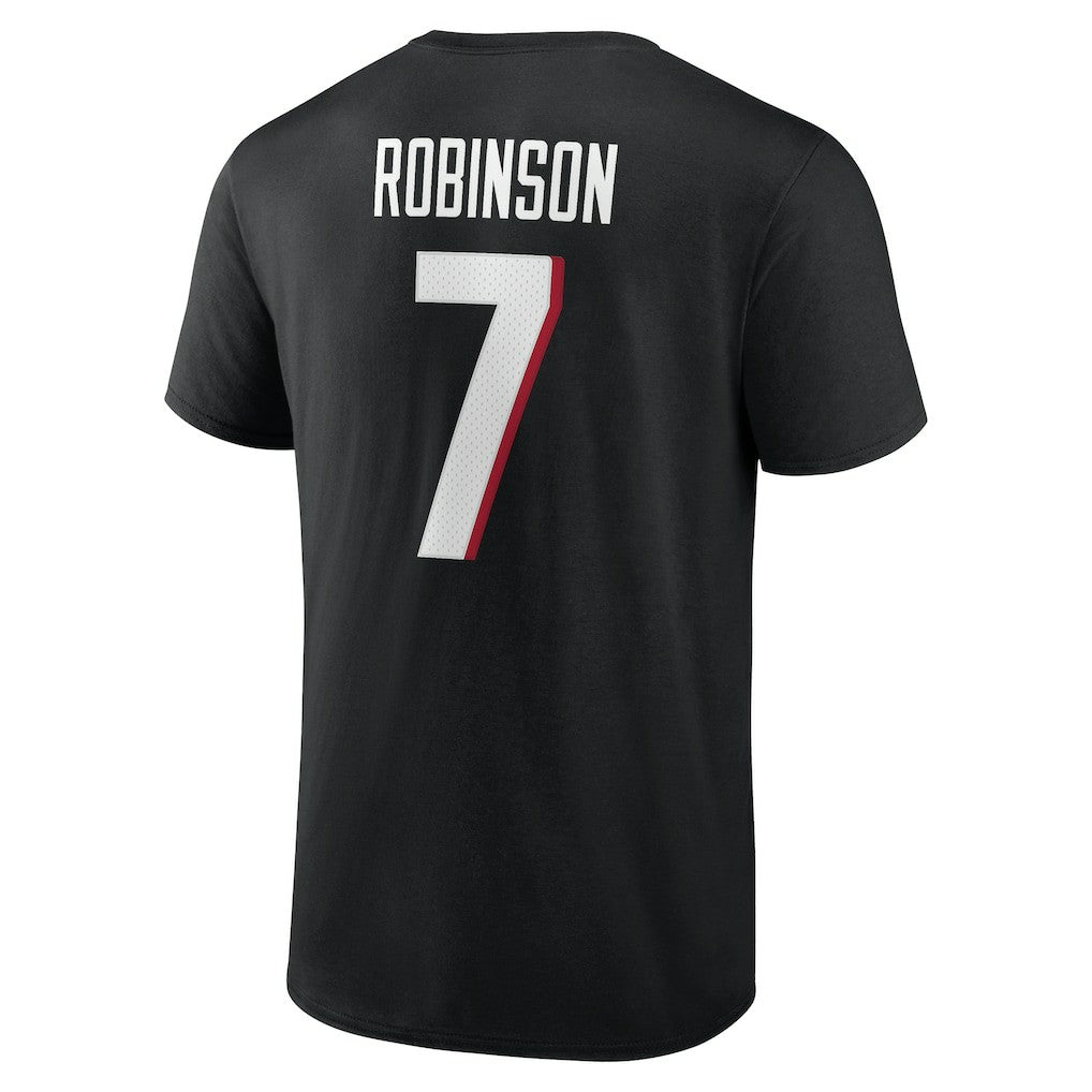 Bijan Robinson Atlanta Falcons Icon Name & Number T-Shirt - Black - NFL