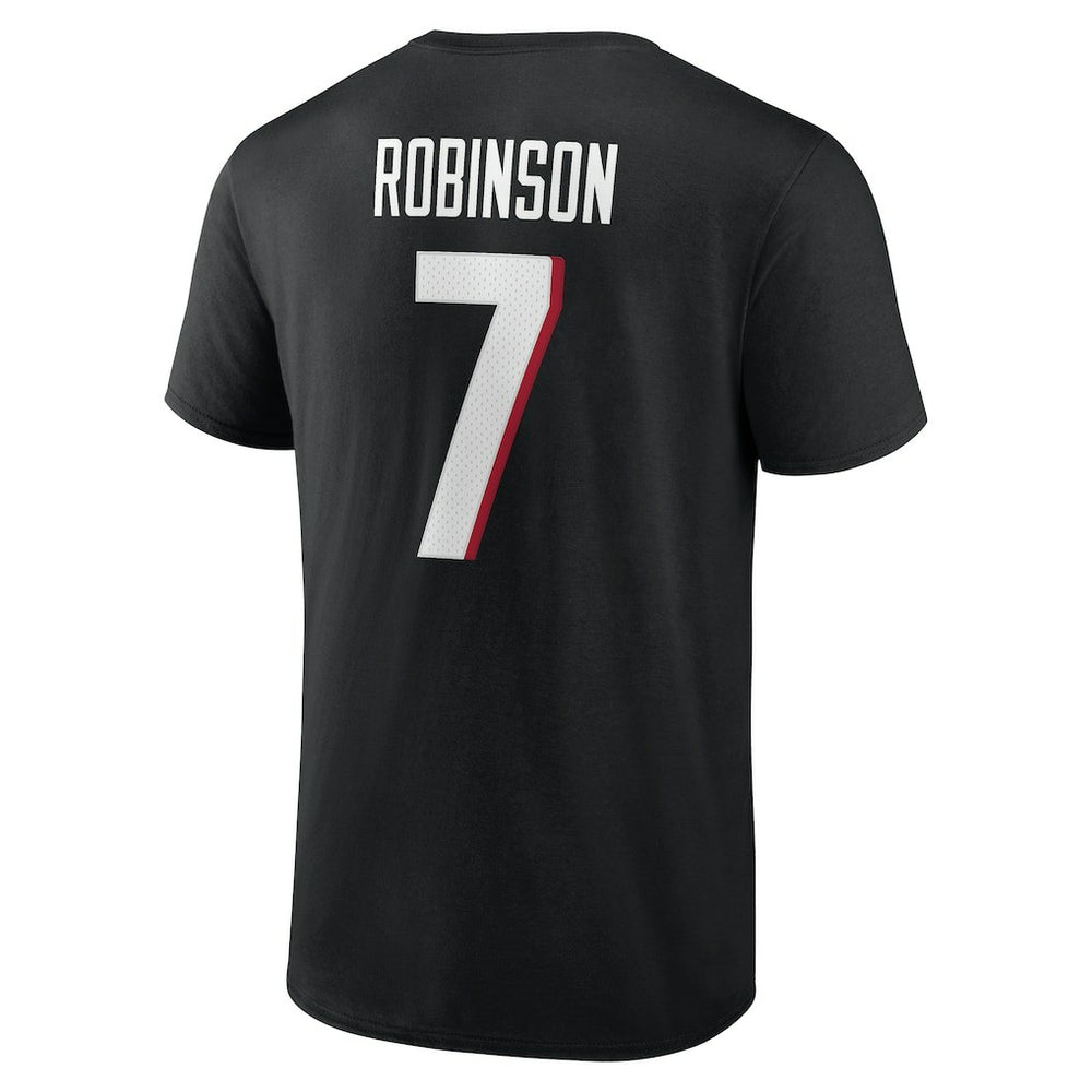 Bijan Robinson Atlanta Falcons Icon Name & Number T-Shirt - Black - NFL