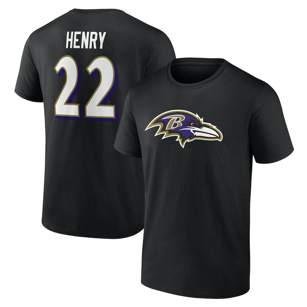Derrick Henry Baltimore Ravens Icon Name & Number T-Shirt - Black - NFL