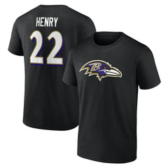 Derrick Henry Baltimore Ravens Icon Name & Number T-Shirt - Black - NFL