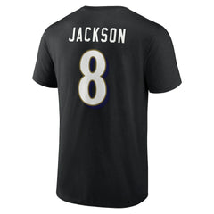 Lamar Jackson Baltimore Ravens Icon Name & Number T-Shirt - Black - NFL