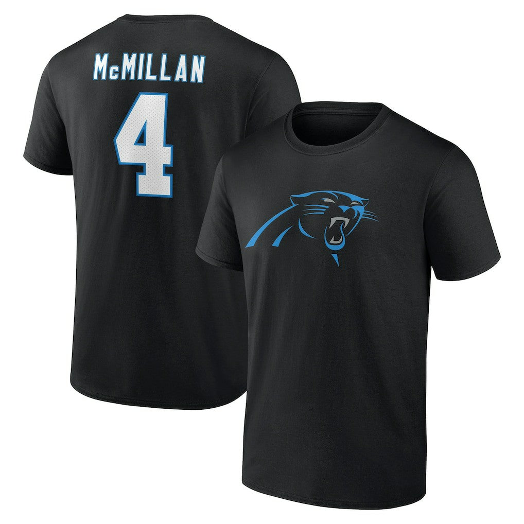 Tetairoa McMillan Carolina Panthers Icon Name & Number T-Shirt - Black - NFL