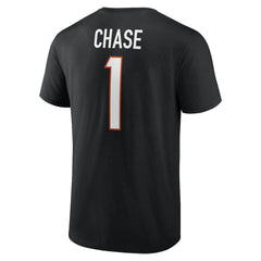 Ja'Marr Chase Cincinnati Bengals Icon Name & Number T-Shirt - Black - NFL