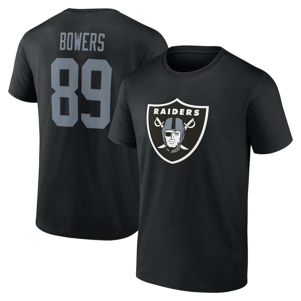 Brock Bowers Las Vegas Raiders Icon Name & Number T-Shirt - Black - NFL