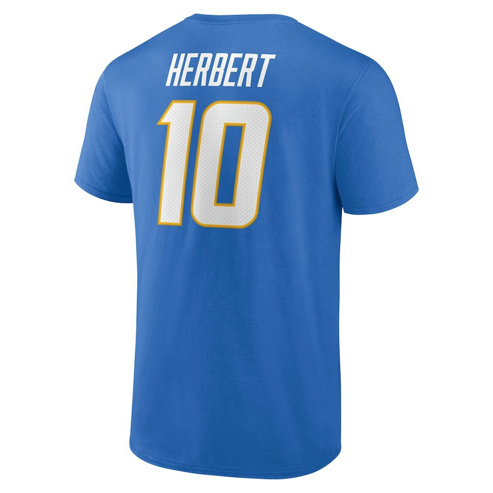 Justin Herbert Los Angeles Chargers Icon Name & Number T-Shirt - Powder Blue - NFL