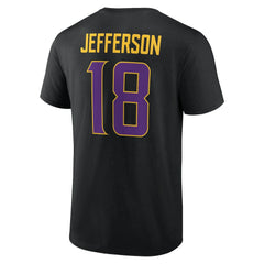Justin Jefferson Minnesota Vikings Icon Name & Number T-Shirt - Black - NFL