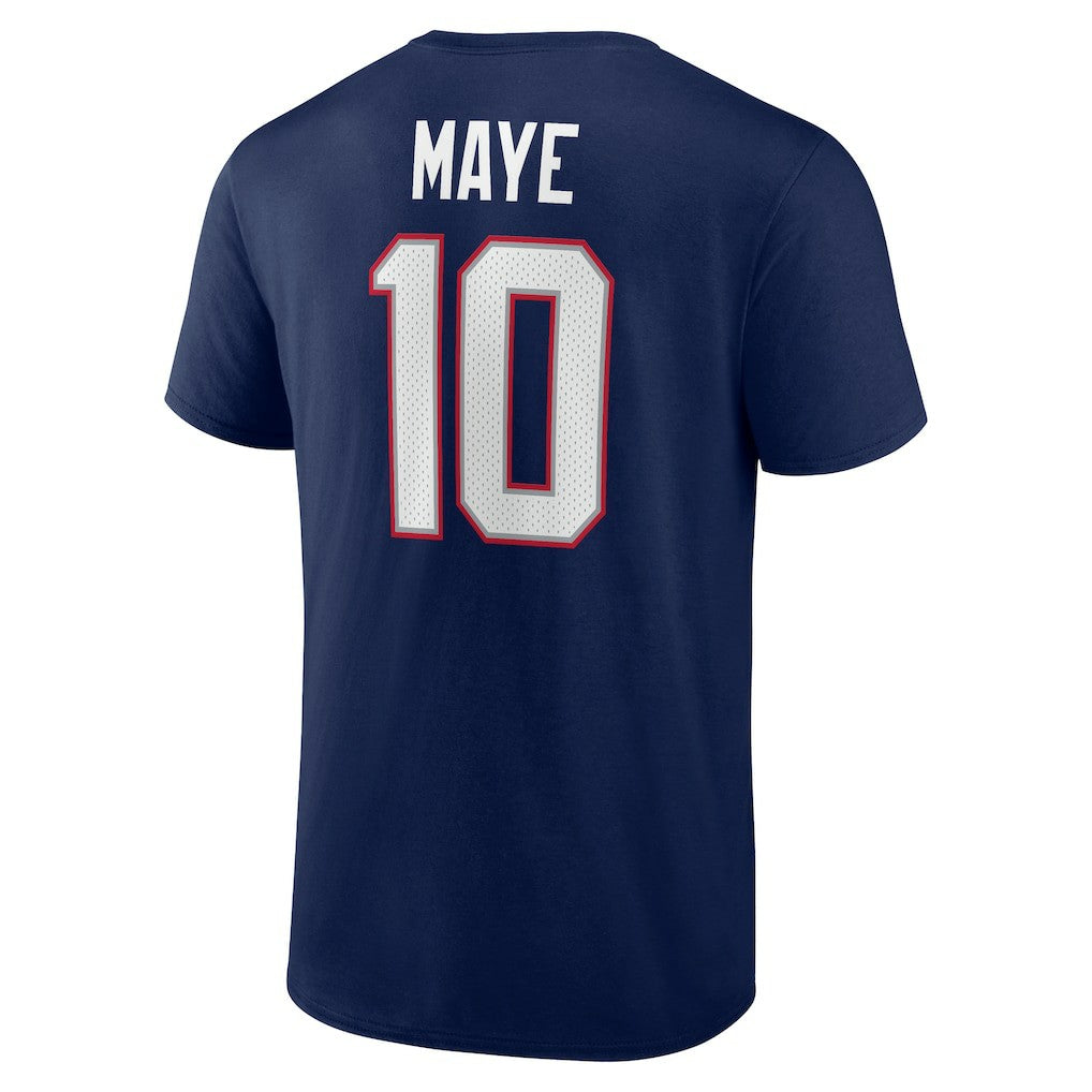 Drake Maye New England Patriots Icon Name & Number T-Shirt - Navy - NFL