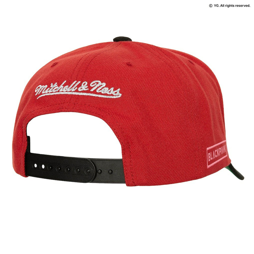 Mitchell & Ness Chicago Bulls x BLACKPINK Pro Crown Snapback Hat Red Limited Edition