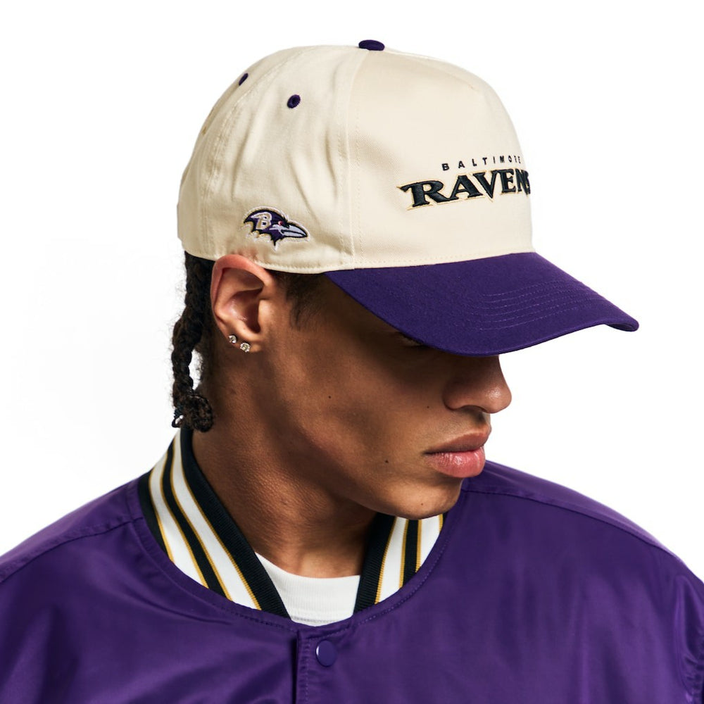 Baltimore Ravens Golf Wang Unisex Snapback Hat - Cream/Purple - NFL