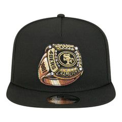 San Francisco 49ers New Era Super Bowl Ring 9FIFTY A-Frame Adjustable Hat - Black - NFL
