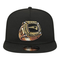 New England Patriots New Era Super Bowl Ring 9FIFTY A-Frame Adjustable Hat - Black - NFL