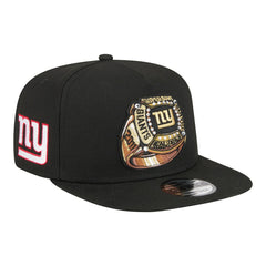 New York Giants New Era Super Bowl Ring 9FIFTY A-Frame Adjustable Hat - Black - NFL
