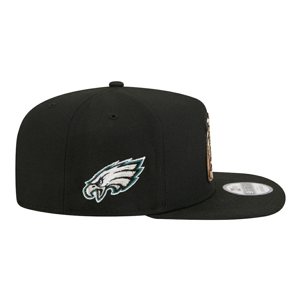 Philadelphia Eagles New Era Super Bowl Ring 9FIFTY A-Frame Adjustable Hat - Black - NFL