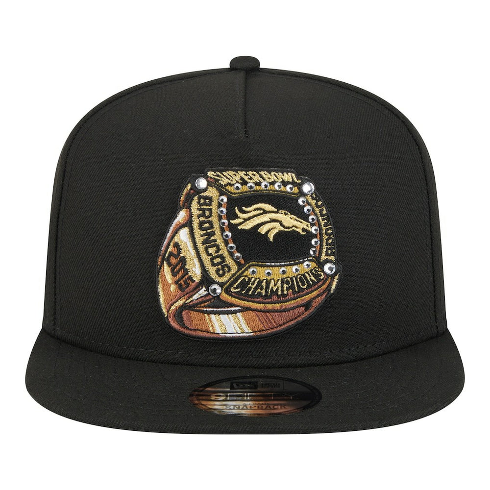 Denver Broncos New Era Super Bowl Ring 9FIFTY A-Frame Adjustable Hat - Black - NFL