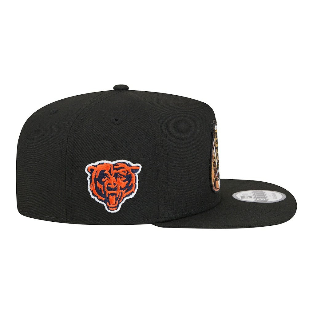 Chicago Bears New Era Super Bowl Ring 9FIFTY A-Frame Adjustable Hat - Black - NFL