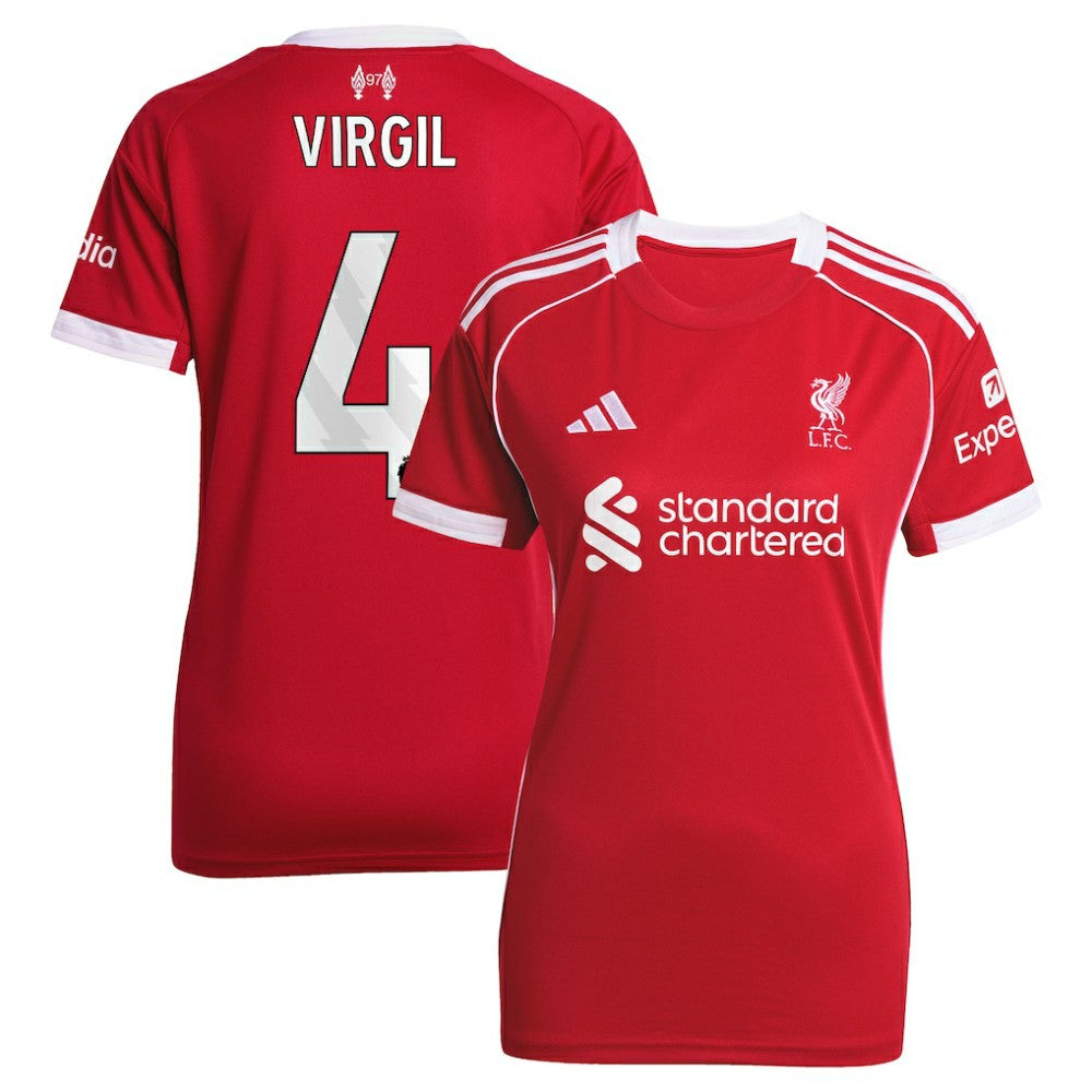 Adidas - Virgil van Dijk Liverpool Women's 2025/26 Home Replica Jersey - Red