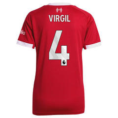 Adidas - Virgil van Dijk Liverpool Women's 2025/26 Home Replica Jersey - Red