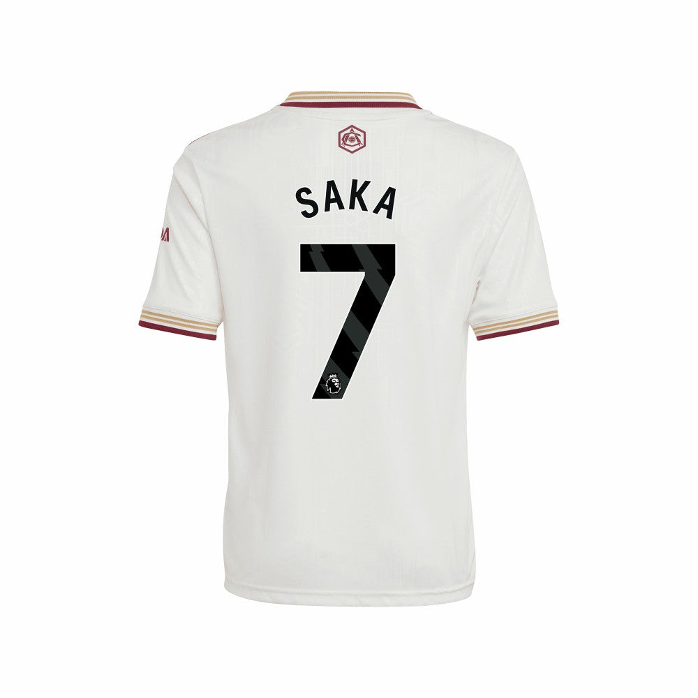 Adidas - Bukayo Saka Arsenal Youth 2025/26 Third Replica Player Jersey - White