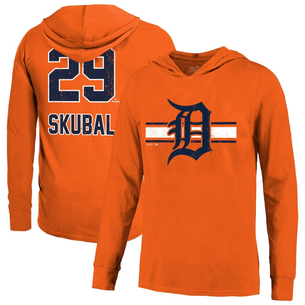 Tarik Skubal Detroit Tigers Majestic Threads Lightweight Name & Number Hoodie Near Me