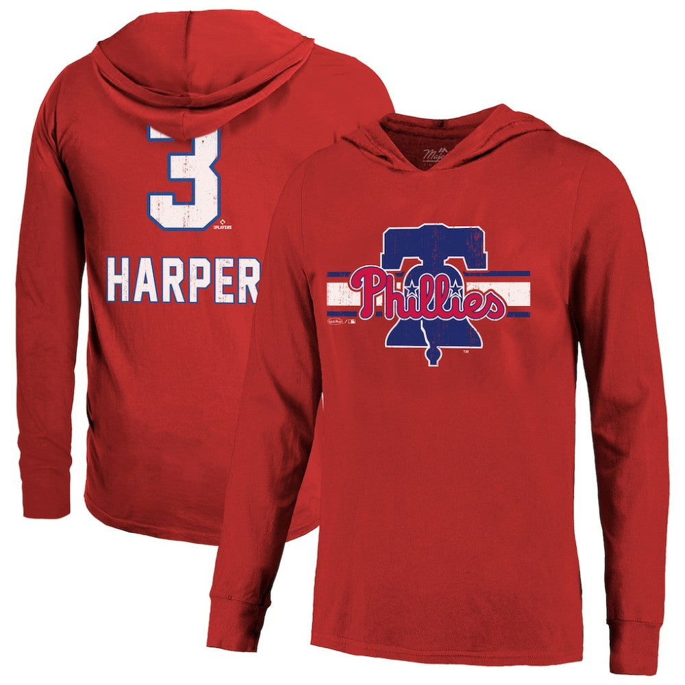 Bryce Harper Philadelphia Phillies Majestic Threads Lightweight Name & Number Hoodie Near Me