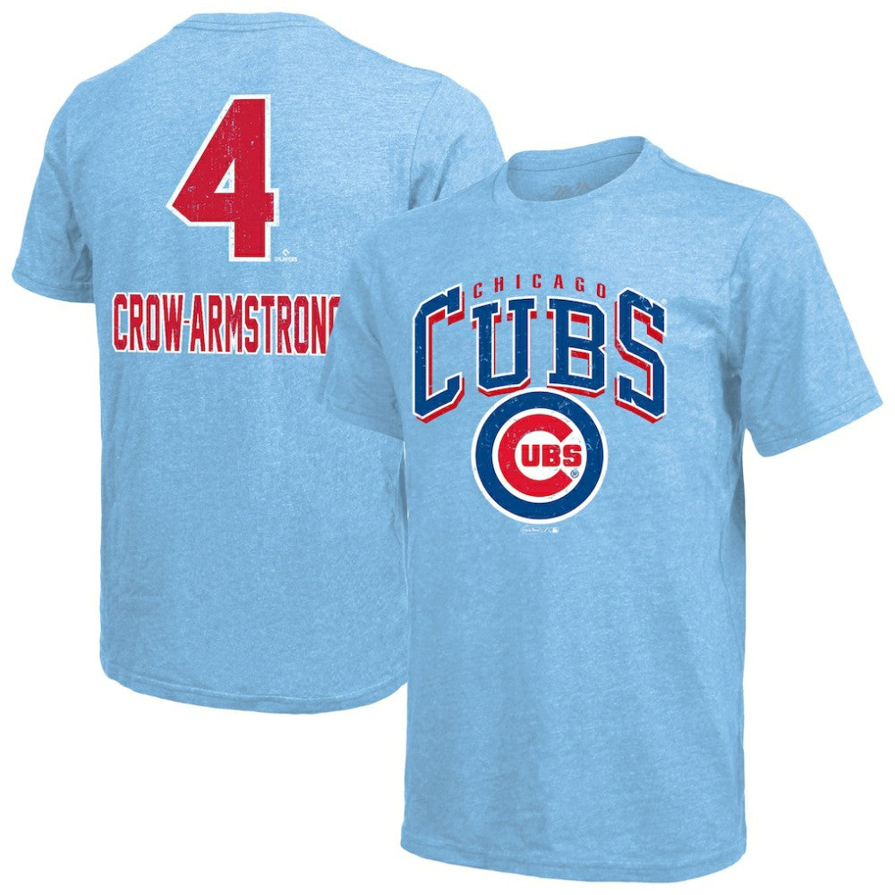 Pete Crow-Armstrong Chicago Cubs Majestic Threads Triblend Name & Number T-Shirt Sale